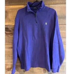 Polo Ralph Lauren Purple Quarter Zip Sweater Mens Size‎ L Great Shape
